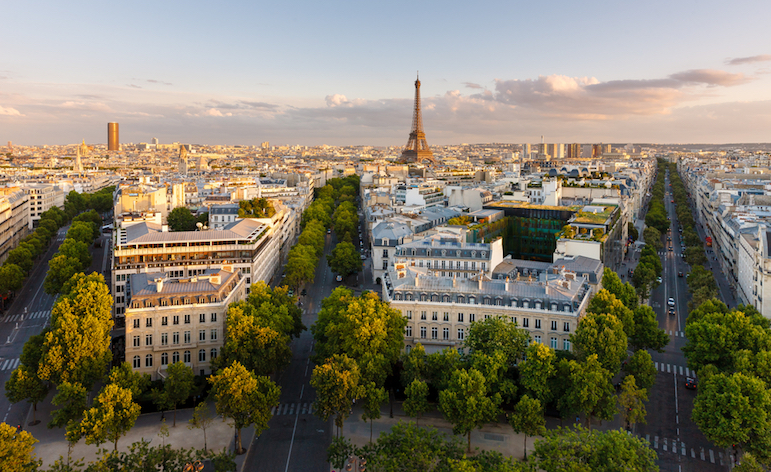 Paris,From,Above,Showcasing,The,Capital,City's,Rooftops,,The,Eiffel